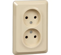 Розетка Systeme Electric Этюд Крем 2-ая без заземления, без шторок 16А 250B SE PC16-105K