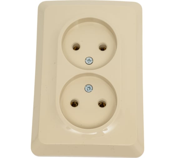 Розетка Systeme Electric Этюд Крем 2-ая без заземления, без шторок 16А 250B SE PC16-105K
