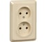 Розетка Systeme Electric Этюд Крем 2-ая без заземления, без шторок 16А 250B SE PC16-105K 1
