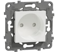Розетка Systeme Electric Unica New Белый без заземления, со шторками, винтовой зажим, 16А, 250В NU503318