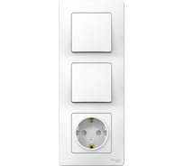 Розетка+выключатель Systeme Electric Blanca внутр Бел з/к шт 16А, 250В+выкл1кл.+выкл 1кл. SE BLNBS101101