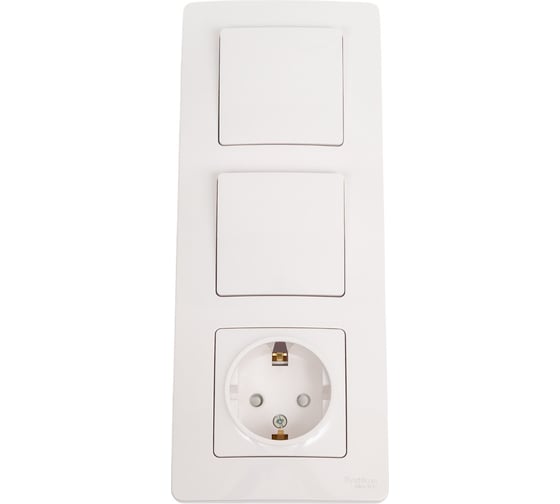Розетка+выключатель Systeme Electric Blanca внутр Бел з/к шт 16А, 250В+выкл1кл.+выкл 1кл. SE BLNBS101101 1