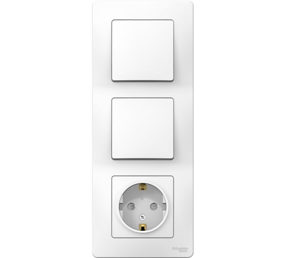 Розетка+выключатель Systeme Electric Blanca внутр Бел з/к шт 16А, 250В+выкл1кл.+выкл 1кл. SE BLNBS101101 1