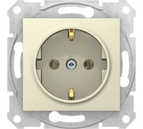 Розетка Systeme Electric Sedna Бежевый 1-ая 16А с заземляющим контактом, без шторок, быстрозажимные контакты SE SDN3001847
