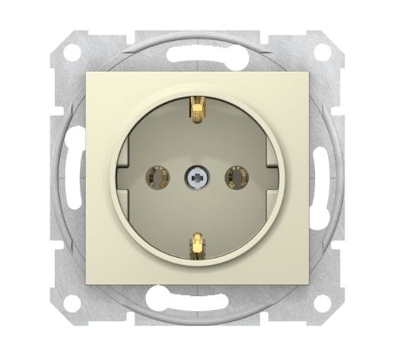 Розетка Systeme Electric Sedna Бежевый 1-ая 16А с заземляющим контактом, без шторок, быстрозажимные контакты SE SDN3001847