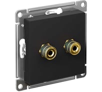 Аудиорозетка Systeme Electric AtlasDesign Карбон двухместная SE ATN001087