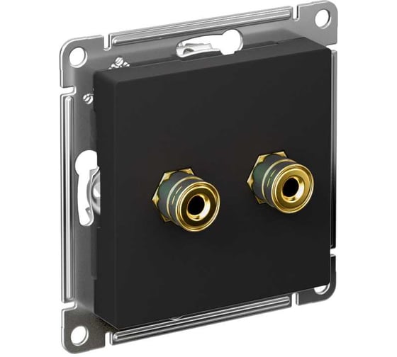 Аудиорозетка Systeme Electric AtlasDesign Карбон двухместная SE ATN001087 1