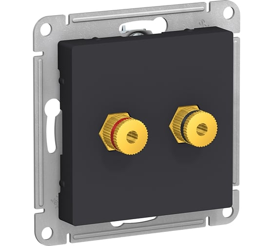 Аудиорозетка Systeme Electric AtlasDesign Карбон двухместная SE ATN001087
