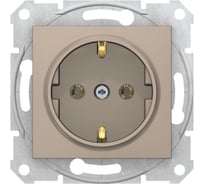 Розетка Systeme Electric Sedna Титан 1-я с заземляющим контактом, с защитными шторками SE SDN3000168