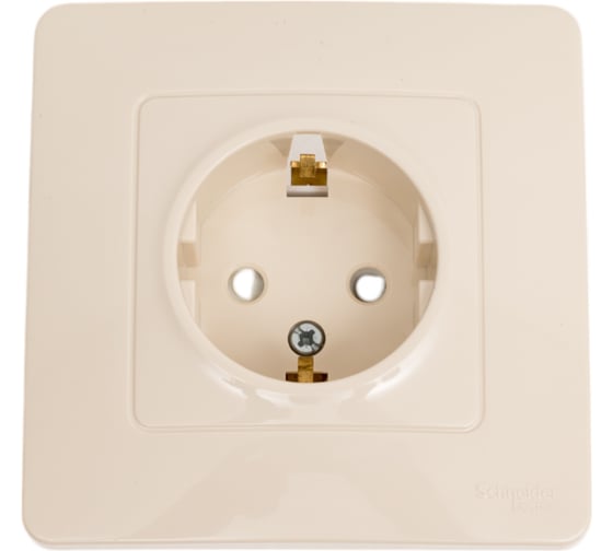 Розетка Systeme Electric Blanca внутр Беж с/з со шторками, 16А, 250В SE BLNRS001117 1