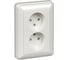 Розетка Systeme Electric Wessen 59 Матовый хром 2-ая без заземления, в сборе, с рамкой SE RS16-254-58 1