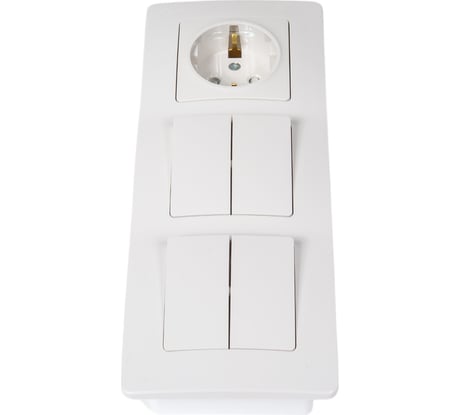Розетка+выключатель Systeme Electric Blanca внутр Бел з/к шт 16А, 250В+выкл 2кл.+выкл 2кл. SE BLNBS102201
