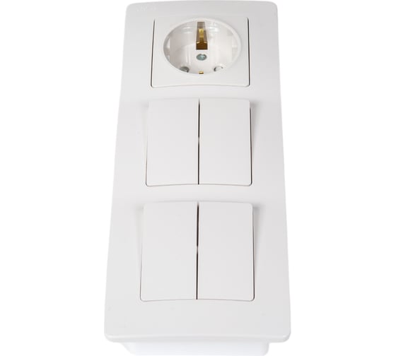 Розетка+выключатель Systeme Electric Blanca внутр Бел з/к шт 16А, 250В+выкл 2кл.+выкл 2кл. SE BLNBS102201