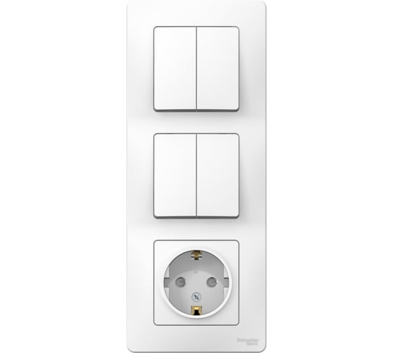 Розетка+выключатель Systeme Electric Blanca внутр Бел з/к шт 16А, 250В+выкл 2кл.+выкл 2кл. SE BLNBS102201