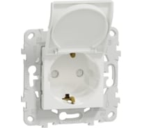 Розетка Systeme Electric Unica New Белый с заземлением, со шторками, с крышкой, 16А, 250В, IP40 NU503718TA