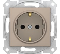 Розетка Systeme Electric Sedna Титан 1-я с заземляющим контактом, SE SDN3000568