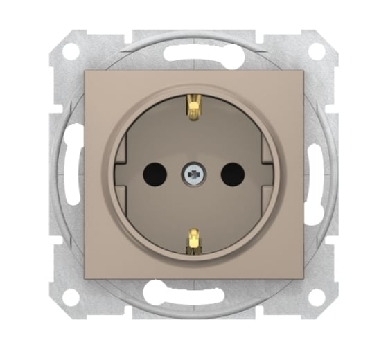 Розетка Systeme Electric Sedna Титан 1-я с заземляющим контактом, SE SDN3000568