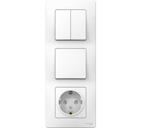 Розетка+выключатель Systeme Electric Blanca внутр Бел з/к шт 16А, 250В+выкл 1кл.+выкл 2кл. SE BLNBS101201