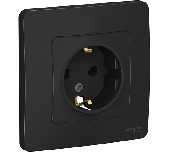 Розетка Systeme Electric Blanca внутр Антрацит с/з без шторок, 16А, 250В SE BLNRS001016
