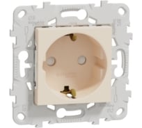 Розетка Systeme Electric Unica New Бежевый с заземлением, без шторок, винтовой зажим, 16А, 250В, NU503644