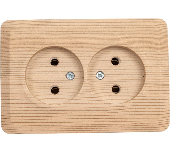 Наружная розетка Systeme Electric Этюд Сосна 2-ая угловая без заземления, без шторок 16А 250B SE PA16-105D 1