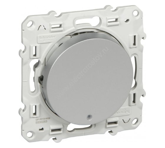 Переключатель Systeme Electric Odace Алюминий 1-клавишный с подсветкой LED SE S53R263