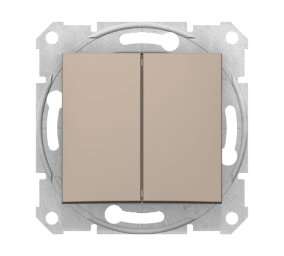 Переключатель Systeme Electric Sedna Титан 2-клавишный 10А сх.6+6 SE SDN0600168 1
