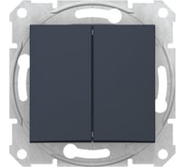 Переключатель Systeme Electric Sedna Графит 2-клавишный 10A, 250В сх.6+6 SE SDN0600170