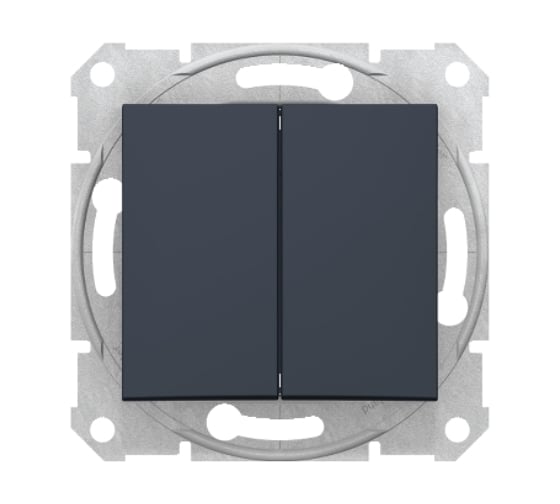 Переключатель Systeme Electric Sedna Графит 2-клавишный 10A, 250В сх.6+6 SE SDN0600170