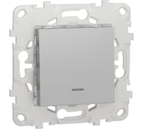 Переключатель Systeme Electric Unica New Алюминий 1-клавишный, с подсветкой, сх. 6а NU520330N
