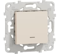 Переключатель Systeme Electric Unica New Бежевый 1-клавишный, с подсветкой, сх. 6а SE NU520344N
