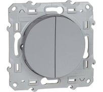 Переключатель Systeme Electric Odace Алюминий 2-клавишный SE S53R213