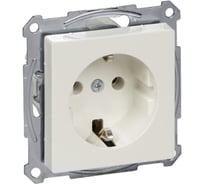 Розетка Systeme Electric Merten SM Белый глянец с заземлением, безвинтовой зажим SE MTN2301-0319