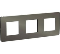 3-ная рамка Systeme Electric Unica Studio Никель/Антрацит SE NU280653