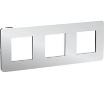 3-ная рамка Systeme Electric Unica Studio Хром/Антрацит SE NU280656