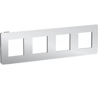 4-ная рамка Systeme Electric Unica Studio Хром/Антрацит SE NU280856