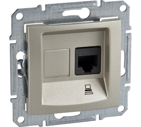 Компьютерная розетка Systeme Electric Sedna Титан 1-ая RJ45 кат. 5e UTP SE SDN4300168 1