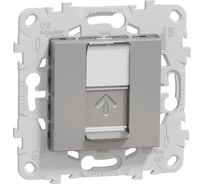 Компьютерная розетка Systeme Electric Unica New Алюминий RJ45, одиночная, кат. 6 UTP NU541530