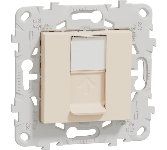 Компьютерная розетка Systeme Electric Unica New Бежевый RJ45, одиночная кат. 6 UTP NU541544 1