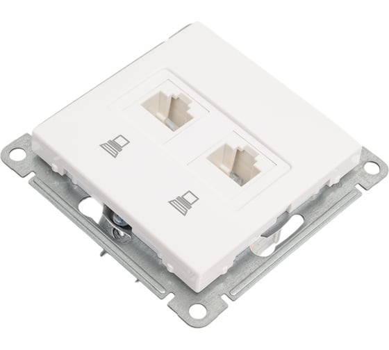 Компьютерная розетка Systeme Electric Wessen 59 Белый 2-ая RJ45 кат.5e SE RSI-251KK5E-1-86