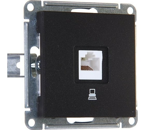 Компьютерная розетка Systeme Electric Wessen 59 Черный бархат 1-ая RJ45 кат.5e SE RSI-152K5E-6-86