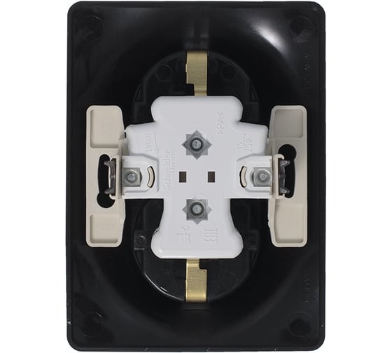 Розетка Systeme Electric Glossa Антрацит 2-ая с/з, 16А в сборе SE GSL000724