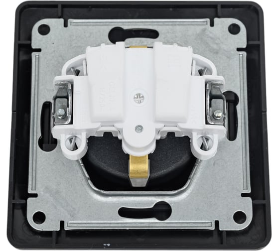 Розетка Systeme Electric Glossa Антрацит с/з со шторками, 16А в сборе SE GSL000744