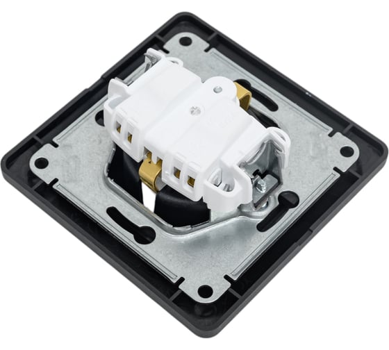 Розетка Systeme Electric Glossa Антрацит с/з со шторками, 16А в сборе SE GSL000744