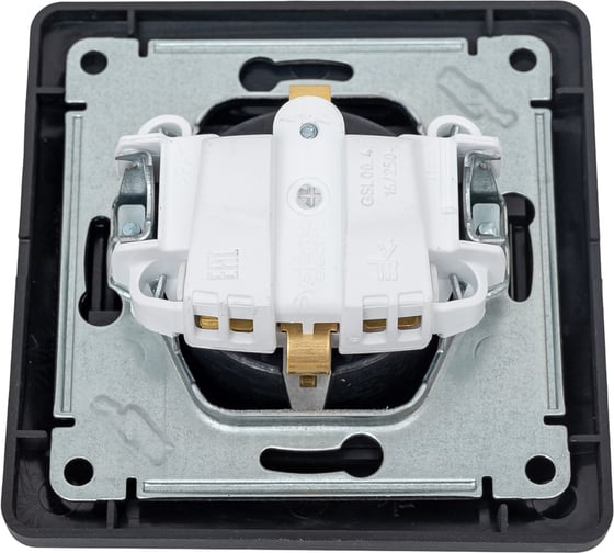 Розетка Systeme Electric Glossa Антрацит с/з, 16А в сборе SE GSL000742