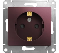 Розетка Systeme Electric Glossa Баклажановая с/з со шторками SE GSL001145