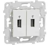 USB розетка Systeme Electric Unica New Белый, двойная NU542718