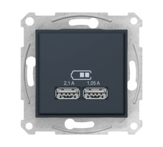 Розетка USB Systeme Electric Sedna Графит 2-ая 2,1А 2x1,05А SE SDN2710270
