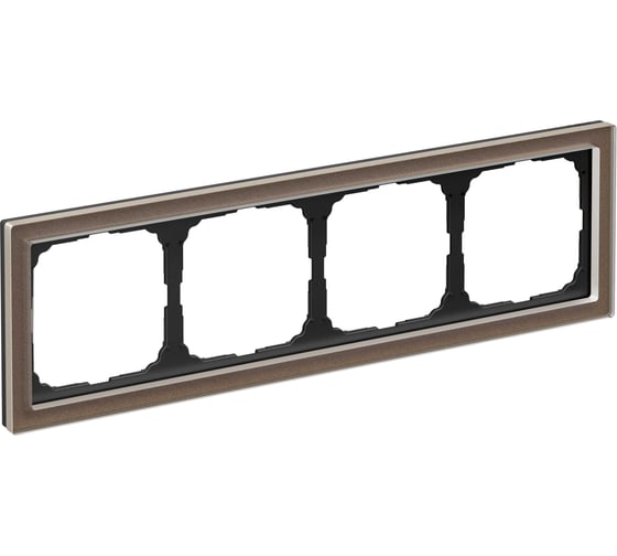4-постовая рамка Systeme Electric ArtGallery PURE, Органическое стекло, Мокко GAL320604