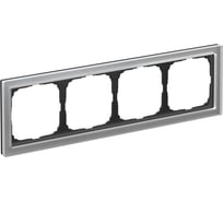 4-постовая рамка Systeme Electric ArtGallery PURE, Органическое стекло, Алюминий GAL320304